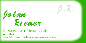 jolan riemer business card